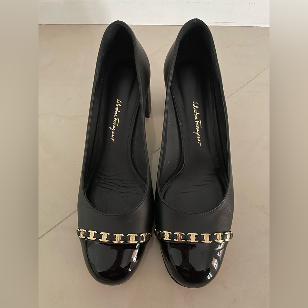 black ferragamos